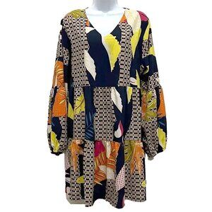 Bright Pattern Flowy Women's Dress 2XL